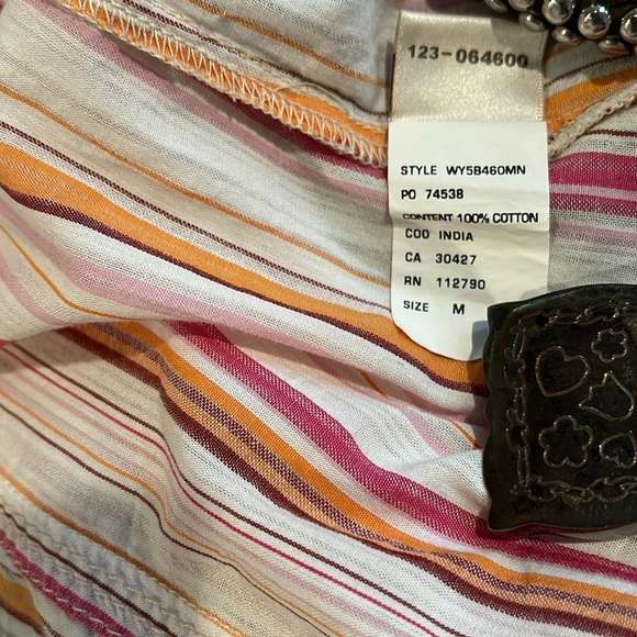 True Religion Western Style Women’s Striped Long-sleeve Button-down Medium - Picture 7 of 9